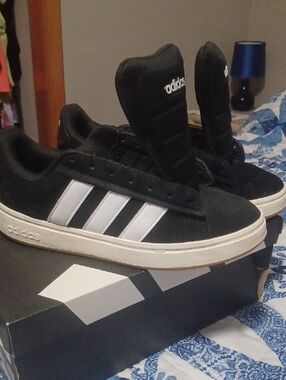 adidas Black and White Low-Top Skate Sneakers